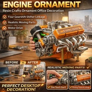 【Detailed V8 Engine Model】 V8 Engine Display Ornament for Car Enthusiasts Home Office Decor V8 Engin