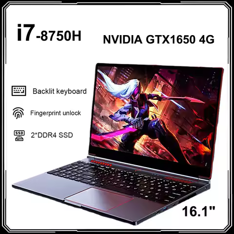 16.1Gaming Laptop Intel Core i7-8750H GTX1650 4G Windows11 64GB DDR4 2TB SSD Office Design Notebook 