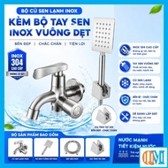 Lotus root set with 1 cold water line made of stainless steel 304 and flat square stainless steel sh