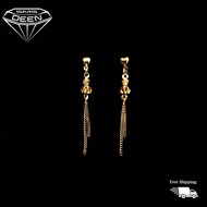 SMS DEEN Dangling Earrings, ±1.5GM - Gold 916 Emas - Subang (Info: ±4.0x0.4CM - 1.83GM)