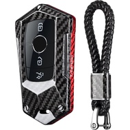 T-carbon Real Carbon Fiber Key Fob Protector Compatible with Benz,Key Fob Cover fits for Mercedes Be