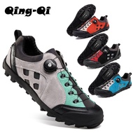 QingQi-TB199 Mens MTB Shoes Breathable Cycling Shoes with SPD Cleats Wearable MTB Gravel Road BikeSn