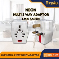 LEMAX S607N 13Amp 3 Way Multi Adaptor with Neon  to MALAYSIA 3 Pin UK