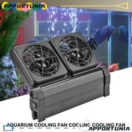 APPORTUNIA Fish Tank Cooling Fan, 1/2/3/4 Fan Set Marine Pond Accessories Aquarium Fan, Durable Silent Reduce Water Temperature Adjustable Fish Tank Chiller