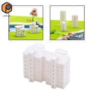 [prettyia] 2xMiniature Apartment Building Diorama Residential Building Model DIY Railroad