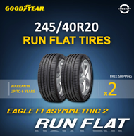 Goodyear 245/40R20 EAGLE F1 ASYMMETRIC 2 RUN FLAT ยางใหม่ ผลิตปี2022 ราคาต่อ2เส้น มีรับประกันจากโรงงาน แถมจุ๊บลมยาง ยางรันแฟลต ขอบ20 ขนาด 245/40R20 RUN FLAT จำนวน 2 เส้น