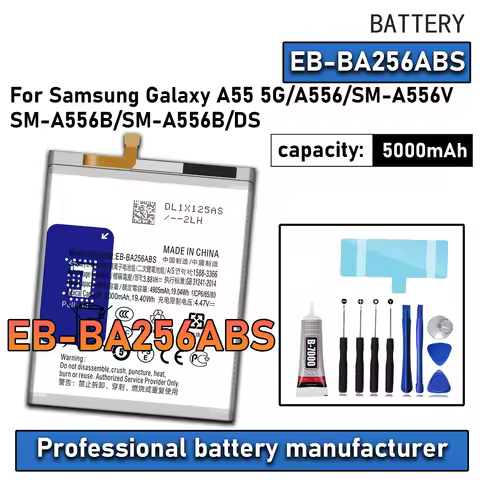 100% New Zero Cycle EB-BA256ABS Battery For Samsung Galaxy A55 5G/A556/SM-A556V/SM-A556B Phone Repla