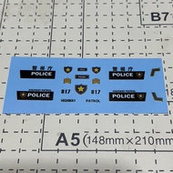 Cubo MS-B23 Xe Cảnh Sát Chi Tiết MS-TOYS Xe Biến Hình Nhỏ Xe Người Biểu Tượng Nhãn Ký Hiệu Đồ Chơi M