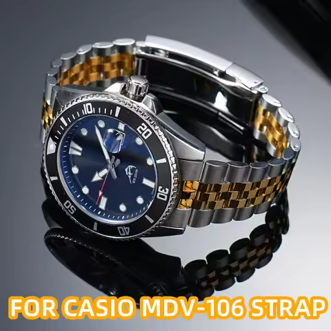MDV106-1A 22mm Stainless Steel Bracelet for Casio Duro MDV-106 MDV107 Watch | Curved Solid Metal Ban
