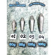 DL BATU LADUNG PANCING LAUT/SUNGAI DIAMONG LEAD DEAP SINKING LEAD | DL BATU LADUNG SIZES (1 - 4) (60