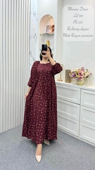 COD || Dress Monna Annisa || Dress Rayon Motif Panjang Terbaru || Daster Panjang Wanita Kekinian Vir