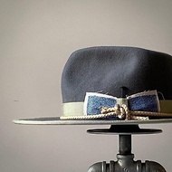HYOKOU_hat 手工帽-紳士帽、灰色、57cm