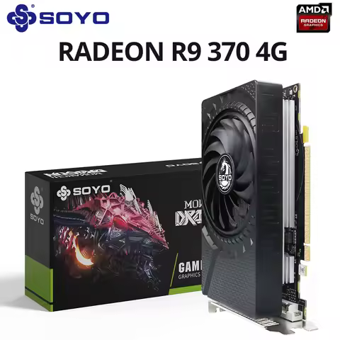 SOYO AMD Radeon R9 370 4G Graphics Card GDDR5 Video Memory 256Bit Gaming Card PCIE3.0x16 DP DVI for 