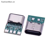 F&M Type-C Ja Connector 16Pin Female Soet Receptacle USB-C Adapter To Solder 6 Solder Joints null