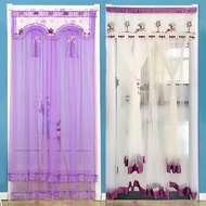 Household Summer Anti-Mosquito Door Curtain Perforation-Free Lace Door Curtain Partition Curtain Kitchen Bedroom Decorative Curtain