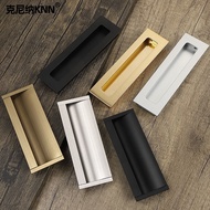 Sliding Door Slotted Invisible Handle Embedded Inner Buckle Drawer Concealed Handle Black Cabinet Wa