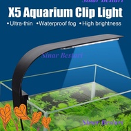 AST X5 LED Aquarium Ultra Slim Mini 5W LED Clip On Light M3 X3 X5-M Aquascape 1 kaki feet Tank Clamp