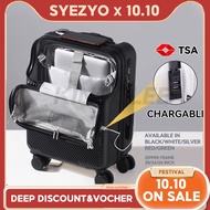 Syezyo Luggage With Charger Expandable Suitcase Trolley Bag Lightweight Hard Luggage Trolley Bag 20/22/24/26/28 Inch
