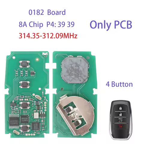 Okey Smart Car Key 0182 0010 8A CHIP P4:39 433.58-434.30MHz 314.35-312.09MHz : BM1ET For Toyota HILU