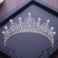Headdress and Crown luxury CZ Pearl Princess beauty pageant engagement wedding hair accessories brid