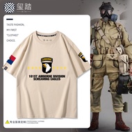 Ready Clothes New Style 101st Airborne Division Army logo Print Short-Sleeved Military Fan Men's Tac