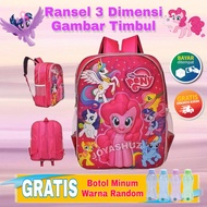 OWMYBAGS - TAS ANAK KARAKTER LITTLE PONY - TAS SEKOLAH ANAK PEREMPUAN KARAKTER TIMBUL 3 DIMENSI - Ta
