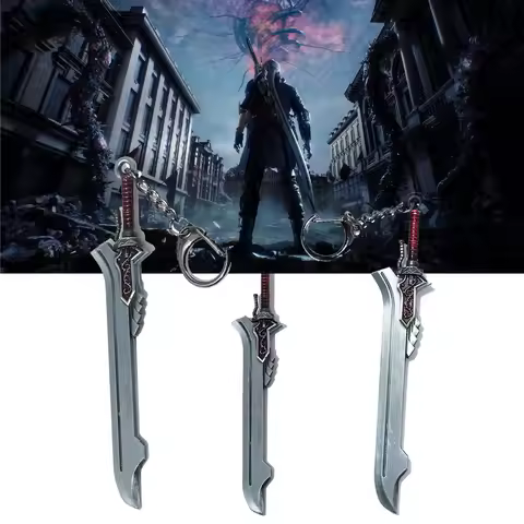 Game DMC 5 Keychain Dante Demon Pendant May Cry Backpack Pendants Metal Weapon Models Fashion Jewerl