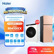 [Home Essential Bundle / FREE SHIPPING] Haier 2-Door Refrigerator 258L + 2-in-1 Washer Dryer (11kg +