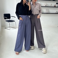 ASOKA Katya Pants 1970 - Women's Cullote Pocket Pants - Wide Leg Pants - Loosepants