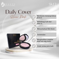 Padet Daily Cover Sheer Pink SR12 Pressed Powder Compact Powder Anti-Fade and Long Lasting Powder Fa