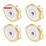 4Pcs 9pin Tube Socket Ceramic Tube Socket,Vacuum Protect Tube Socket for 12AX7,12AT7,12AU7,ECC83,ECC