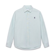 SilenceStandard Premium Oxford Shirt S Logo embroidered/green striped [SO02]