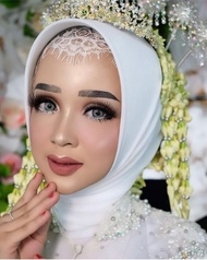 Ciput Renda Tali Pengantin Brukat Ikat Premium inner Hijab Lace Brukat Pengantin Wisuda Ciput Renda 