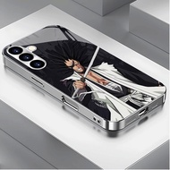 BLEACH Luxury Plated Frame Glass Phone Case For Samsung Galaxy S22 S23 S24 S25 Ultra A22 A23 A25 A33