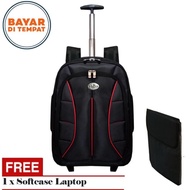 NEW koper Tas Ransel Pria tas wanita Backpack Trolley Rz1945 Black Tas Ransel Backpack Trolly Travel