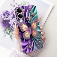 เคสสำหรับ Vivo Y04 4G เคส V2430พิมพ์ลายผีเสื้อทันสมัยซิลิโคนนิ่ม Vivo เคสสำหรับ Vivo โทรศัพท์ Y29s Y