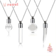 ROXUL Wishing Bottle, Fillable Transparent Glass Glass Bottle Necklace, Keepsake Ashes Holder DIY Me
