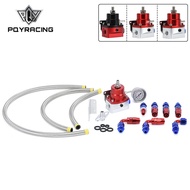 PQY - Black&Red Universal fpr AN6 Fitting EFI fuel pressure regulator For 7MGTE MKIII with hose line