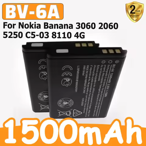 1Pcs New High-Quality 3.85V 1500mAh BV 6A BV-6A BV6A Battery For Nokia Banana 3060 2060 5250 C5-03 8