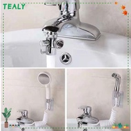 TEALY Faucet Valve Diverter, Diverter Valve Sink Splitter Faucet Adapter, Multipurpose Zinc Alloy 2 Way Water Tap Connector Kitchen