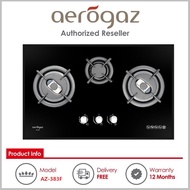 Aerogaz 80cm Tempered Glass 3 Burner Gas Stove Cooker Hob AZ-383F