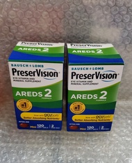 博士倫PreserVision視力健康維他命礦物質補充劑, AREDS2 配方120粒迷你軟凝膠 BAUSCH + LOMB PreserVision Eye Vitamin and Mineral Supplement AREDS2 formula, 120 softgels