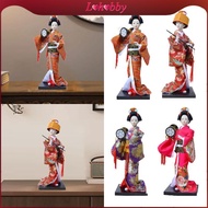 Lohobby Japanese Geisha Kimono Doll Collectible Statue for Bedroom Shelf Cabinet