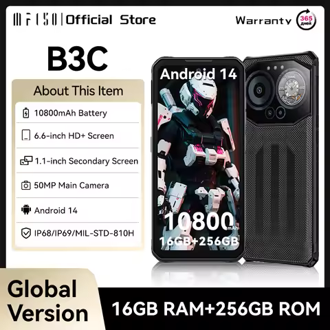 IIIF150 B3C Rugged Smartphone Dual Display 16GB 256GB 50MP Camera 10800mAh Android 14 Ultra-Thin Rug