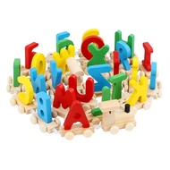 26 Letters Alphabet Train Set Colorful Wooden Toys Kids Educational Montessori Learning Toy Intellec