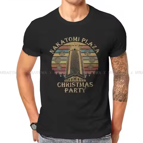 Nakatomi Plaza Christmas Party Men TShirt Die Hard Movie Christmas Party 1988 Bruce Willis Short Sle