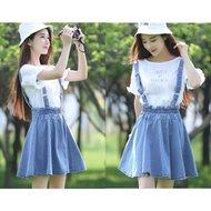 斯文裙牛仔吊帶裙