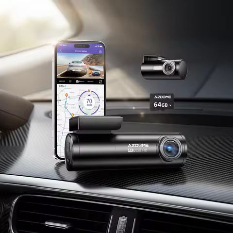 AZDOME M300S 4K Dash Cam Front and Rear, Built-in ADAS WiFi GPS Dash Camera for Cars, Free 64GB Card