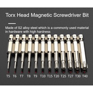 (Torx/__50/75/100/150MM) Magnetic Hex 6.35mm Screwdriver Bits