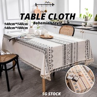 {SG} Bohemian Style Table Cloth 140×140cm 140×180cm Cotton Waterproof Tablecloth Washable Table Clot
